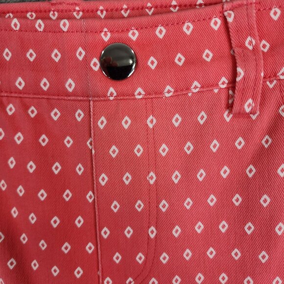 Women's Rafaella Comfort Red Diamond Print Pants Stretch Size 10 - Picture 5 of 13